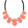 N-3849 New Design European Black Chain Big Resin Gem Geometry Pendant Necklace