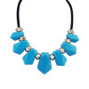 N-3849 New Design European Black Chain Big Resin Gem Geometry Pendant Necklace