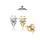 E-3104 Korea Style Gold Silver  Plated Alloy Pearl Rivets Small Earrings