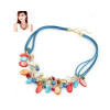 N-3854 Korea style Summer Jewelry Leather Chain Crystal Shell Tassels Necklace