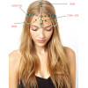F-0148 European Style Bronze Metal Pearl Blue Wood Beads Rhinestone Carving Drop Tassels Hairband Headband