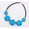 N-3858 Europe Style Black Chain Big Acrylic Geometry Gem Choker Necklace
