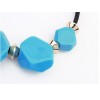 N-3858 Europe Style Black Chain Big Acrylic Geometry Gem Choker Necklace