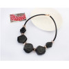 N-3858 Europe Style Black Chain Big Acrylic Geometry Gem Choker Necklace