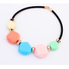 N-3858 Europe Style Black Chain Big Acrylic Geometry Gem Choker Necklace