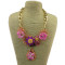 N-3869 Europe Style Gold Plated Alloy Colorful Resin Gem Crystal Flower Leaves Link Chain Necklace