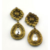 E-3113 Vintage style Bronze Alloy Crystal Rhinestone Flower Drop Dangle Earrings