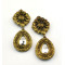 E-3113 Vintage style Bronze Alloy Crystal Rhinestone Flower Drop Dangle Earrings