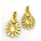 E-3114 European style Golden Alloy Crystal Rhinestone Resin Gem Flower Drop Dangle Earrings