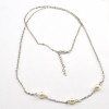 N-3868 Europe vintage Gold/Silver Plated white pearl bikini sexy Body Chain belly Waist