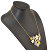 N-3861 Korea Style Gold Plated  Enamel Colorful Flowers Pendant Necklaces