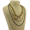 N-3859 Europe Vintage Triangle skull pearl star letter mix pendant multilayer chain statement chunky  Necklace