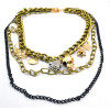 N-3859 Europe Vintage Triangle skull pearl star letter mix pendant multilayer chain statement chunky  Necklace