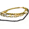 N-3859 Europe Vintage Triangle skull pearl star letter mix pendant multilayer chain statement chunky  Necklace