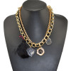 N-3862 Punk style multilayer chains crystal drop cards tassels pendant necklace