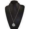 N-3873 European style gun black alloy long chain clear rhinestone crystal triangle pendant necklace