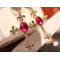 E-3115 European  Gold Plated  Rhinestone Crystal Bead Flower Dangle Cross Earrings Brinco
