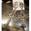 E-3115 European  Gold Plated  Rhinestone Crystal Bead Flower Dangle Cross Earrings Brinco