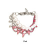 B-0352 Korea Style Siver  Plated Pearl  Bead  rhinestone crystal double Chain Bracelet&bangle