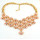 N-3879 Korea Style Gold plated  Chain  Crystal Resin Gem Flower Bib Necklace