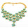 N-3879 Korea Style Gold plated  Chain  Crystal Resin Gem Flower Bib Necklace