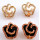 E-3117 Korea Style Gold Plated Alloy enamel Rhinestone white /black flower Earrings brinco women