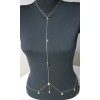 N-3875 European Gold Plated Chain Paillette Necklace Body Chain Belly Chain