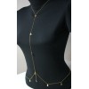 N-3875 European Gold Plated Chain Paillette Necklace Body Chain Belly Chain