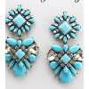 E-3121 5 colors Shourouk crystal earrings designer luxury big flower fashion women long drop earring vintage brass jewelry