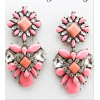 E-3121 5 colors Shourouk crystal earrings designer luxury big flower fashion women long drop earring vintage brass jewelry