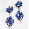 E-3120 Europea style lucury crystal resin leaves crystal flower fashion designer vintage statement earrings