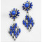 E-3120 Europea style lucury crystal resin leaves crystal flower fashion designer vintage statement earrings