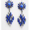 E-3120 Europea style lucury crystal resin leaves crystal flower fashion designer vintage statement earrings