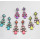 E-3119 4Colors Europea Style Bronze Alloy Crystal Square Resin Flower Drop Dangel Earrings