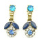 E-3135 Fashion bronze alloy rhinestone resin gem flower movable lovely earrings for girls