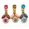 E-3135 Fashion bronze alloy rhinestone resin gem flower movable lovely earrings for girls