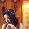 F-0151 korea gold plated alloy flower leaf rhinestone  hair band