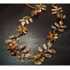 F-0151 korea gold plated alloy flower leaf rhinestone  hair band