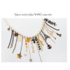 N-3886 fashion pearl chain crystal heart butterfly stars crosses leaf drop tower girl pendant multielement necklace