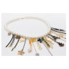 N-3886 fashion pearl chain crystal heart butterfly stars crosses leaf drop tower girl pendant multielement necklace