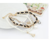 B-0357 New Arrival Korea Style Multilayer mix style pearl coin Eiffel Tower rope gold plated chain Bracelet