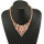 N-3893 Korea Style  Resin Gem Chain Gold Plated Alloy Rhinestone Crystal Triangle Flower Pendant Necklace