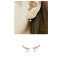 E-3123 Korea Style Gold Plated Alloy Clear Rhinestone Stars Tassels Earrings