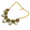 N-3903 Europe Vintage Style Rhinestone Crystal  Carving Flower Necklace