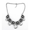 N-3903 Europe Vintage Style Rhinestone Crystal  Carving Flower Necklace