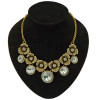 N-3903 Europe Vintage Style Rhinestone Crystal  Carving Flower Necklace