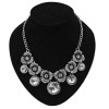 N-3903 Europe Vintage Style Rhinestone Crystal  Carving Flower Necklace