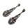 E-3111 European style Gun Black Alloy Colorful Resin Gem Crystal Flower Rhinestone Drop Flower Dangle Earrings