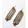 E-3128 Korea style gold/silver plated alloy full rhinestone double circle dangling earrings
