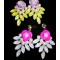 E-3127 2014 hot sale fashion european style purple/big pearl crystal flower luxury statement shourouk earrings